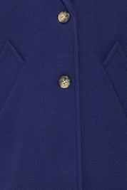 Mantel navy mit Revers, knieumspielend - Blossom Hair & Fashion