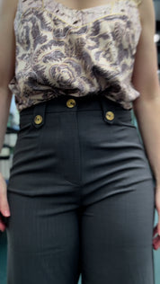 Beiges Spitzen-Top mit floralem Muster für Damen