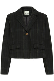 Schwarzer Blazer kariert kurz - Blossom Hair & Fashion