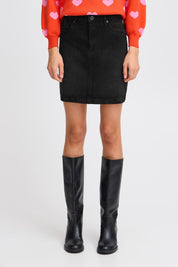 Schwarzer Jeansrock in A - Linie - Blossom Hair & Fashion