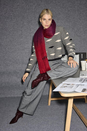 Strickpullover Baggy Fit Muster schwarz - creme - Blossom Hair & Fashion