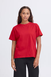 T-Shirt Loose Fit rot & blau - Blossom Hair & Fashion