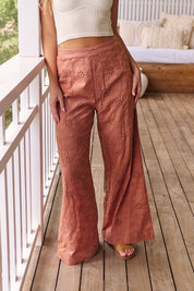 Weite Baumwollhose mit Stickerei – Boho - Chic für den Sommer - Blossom Hair & Fashion