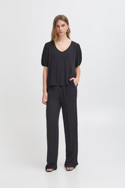 Weite Damenhose mit Gummibund in verschiedenen Farben - Blossom Hair & Fashion