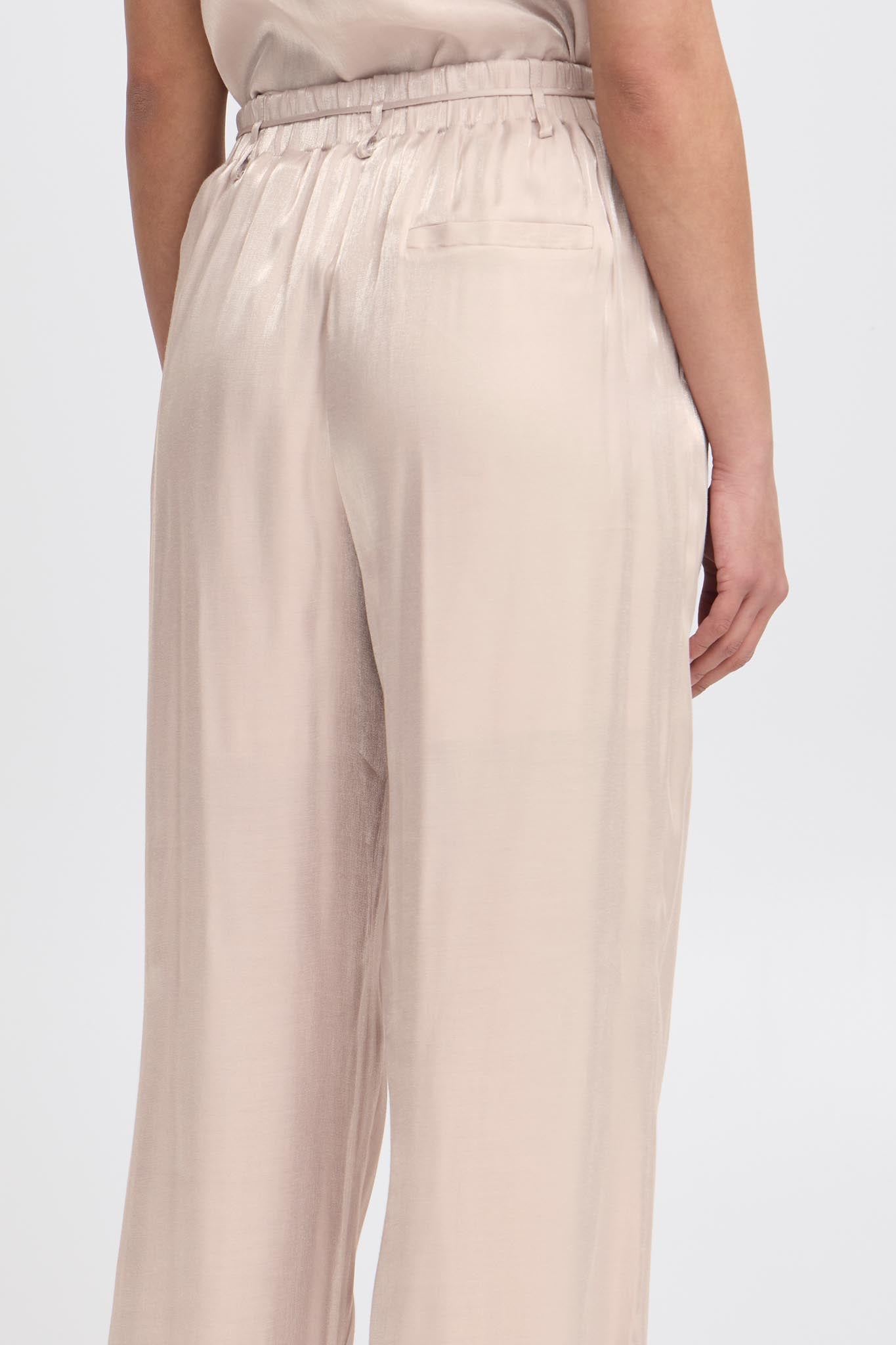 Weite Sommerhose in Seidenoptik – rosé - Blossom Hair & Fashion