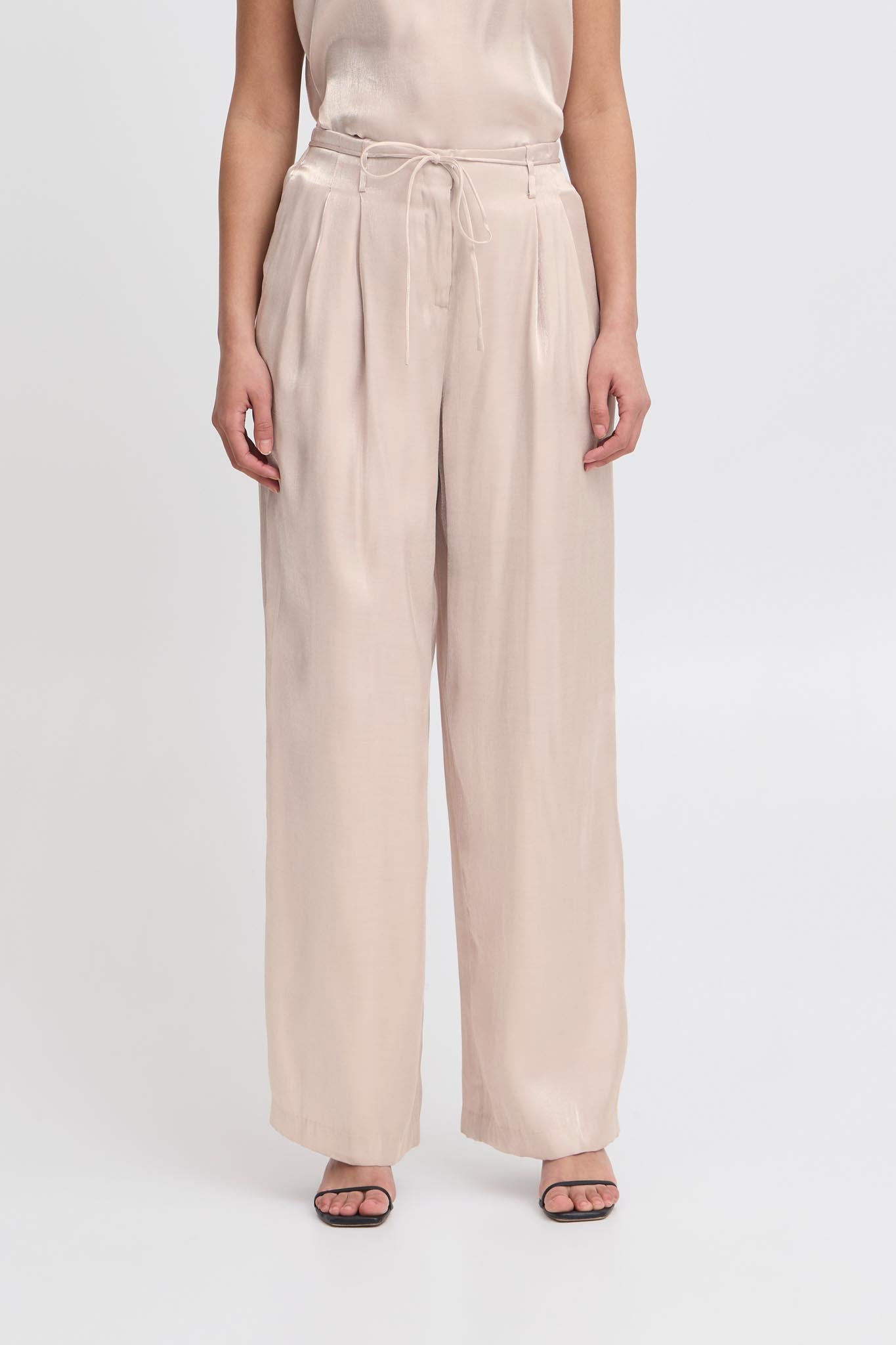 Weite Sommerhose in Seidenoptik – rosé - Blossom Hair & Fashion