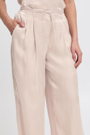 Weite Sommerhose in Seidenoptik – rosé - Blossom Hair & Fashion