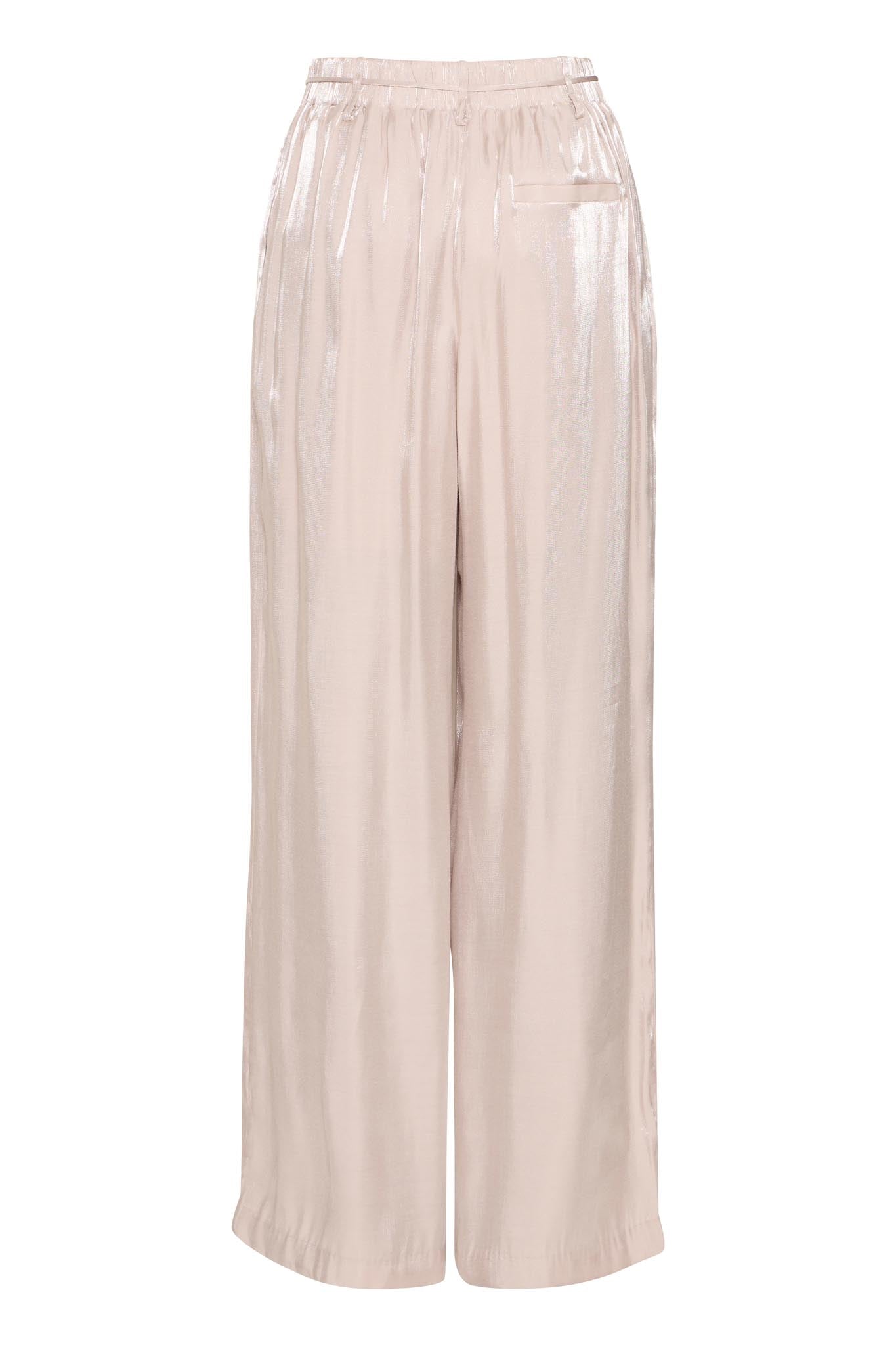 Weite Sommerhose in Seidenoptik – rosé - Blossom Hair & Fashion