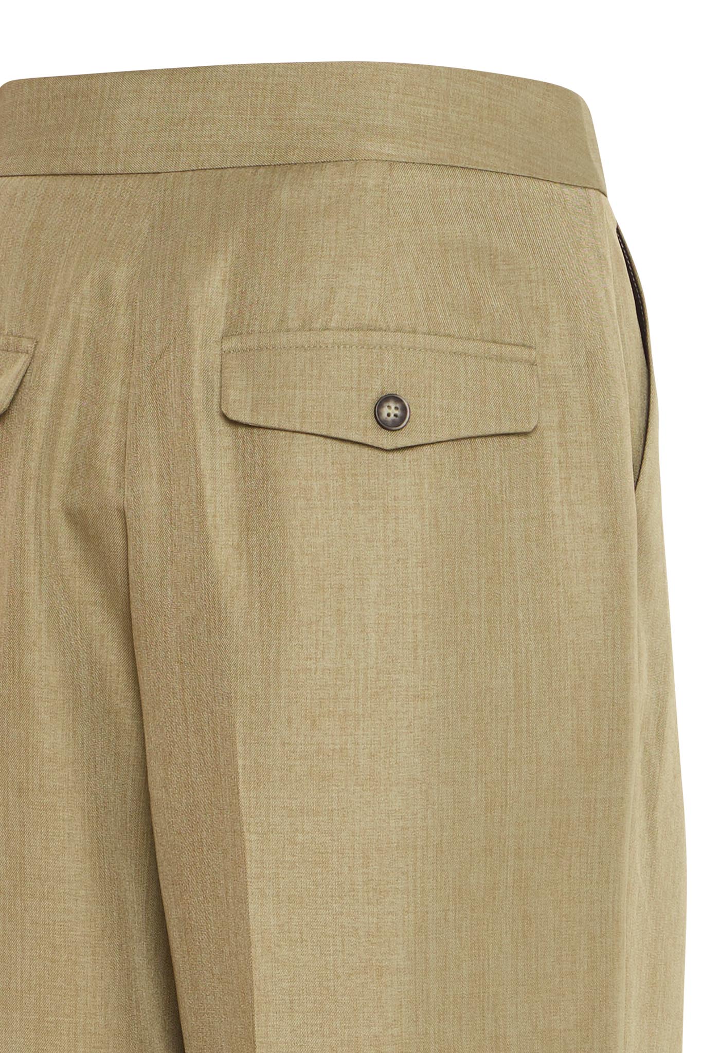 Weite Stoffhose mit Bundfalten in Khaki - Blossom Hair & Fashion