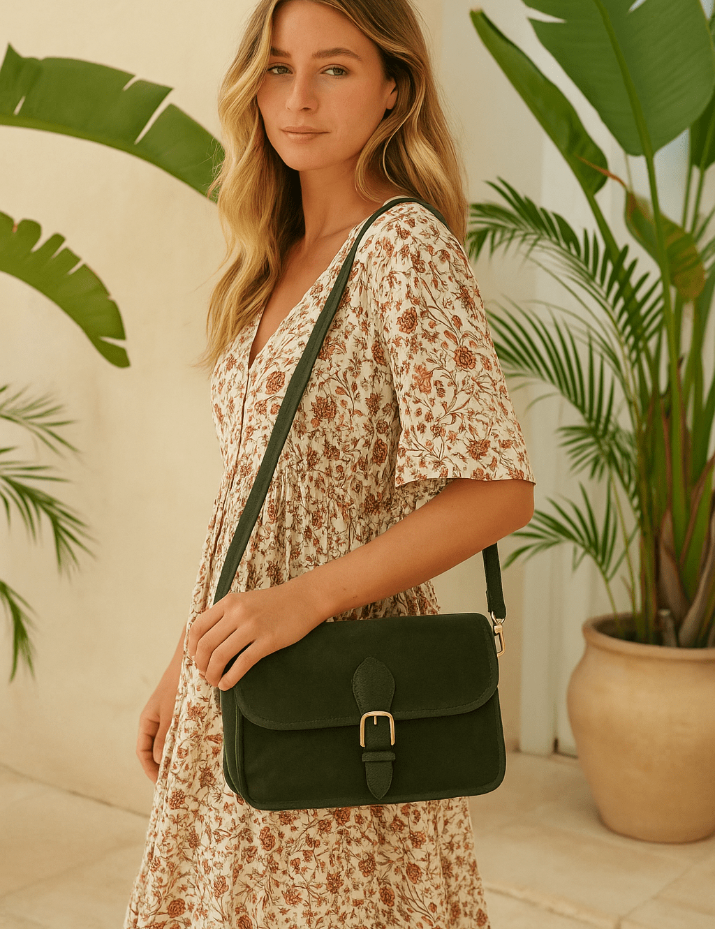 Wildleder Schultertasche – in verschiedenen Farben - Blossom Hair & Fashion