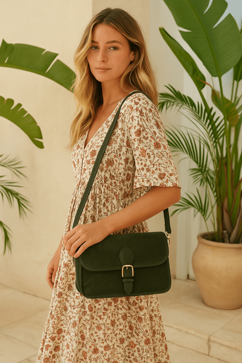 Wildleder Schultertasche – in verschiedenen Farben - Blossom Hair & Fashion