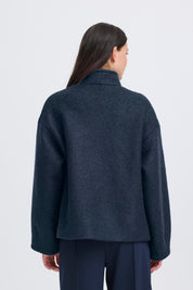 Wolljacke Loose Fit kurz in Grau oder Rosa - Blossom Hair & Fashion