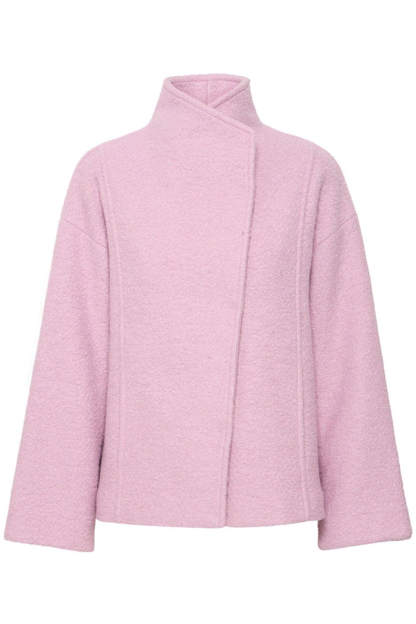 Wolljacke Loose Fit kurz in Grau oder Rosa - Blossom Hair & Fashion
