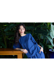 Oversize Bluse in Dunkelblau