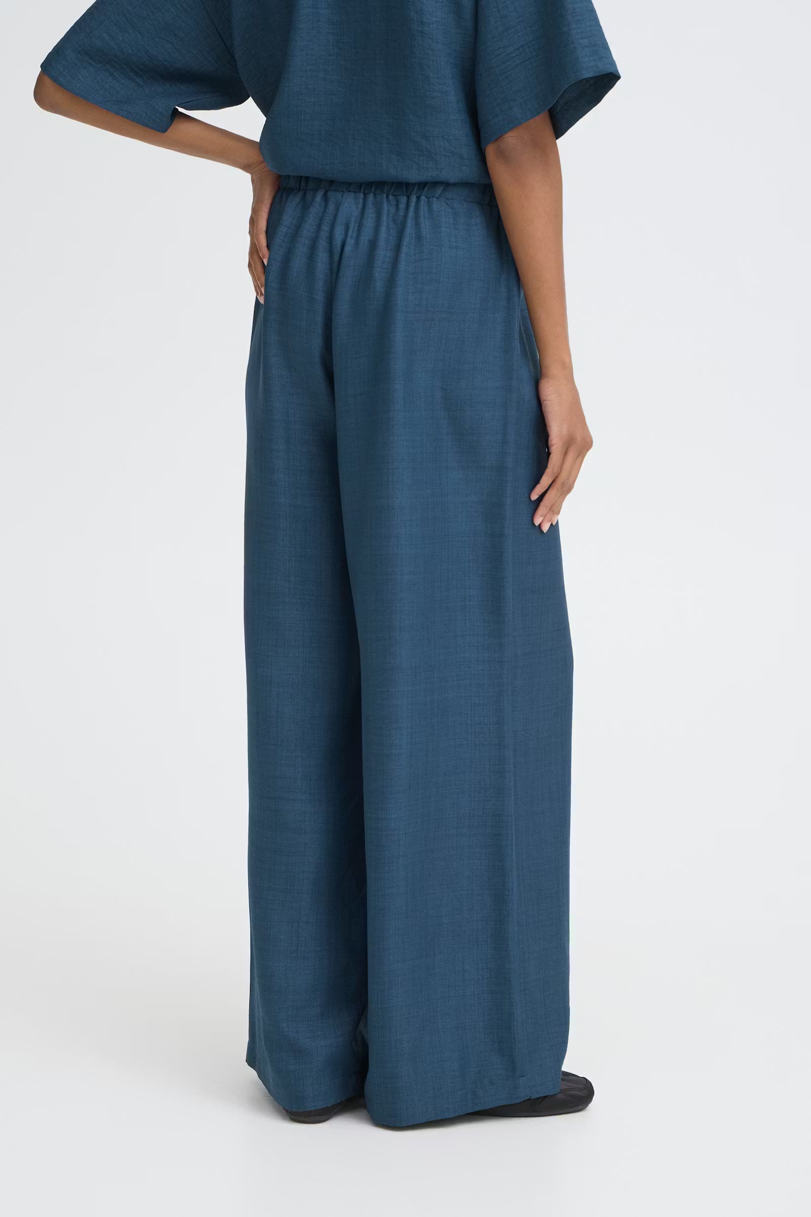 Wide Leg Hose in Petrol