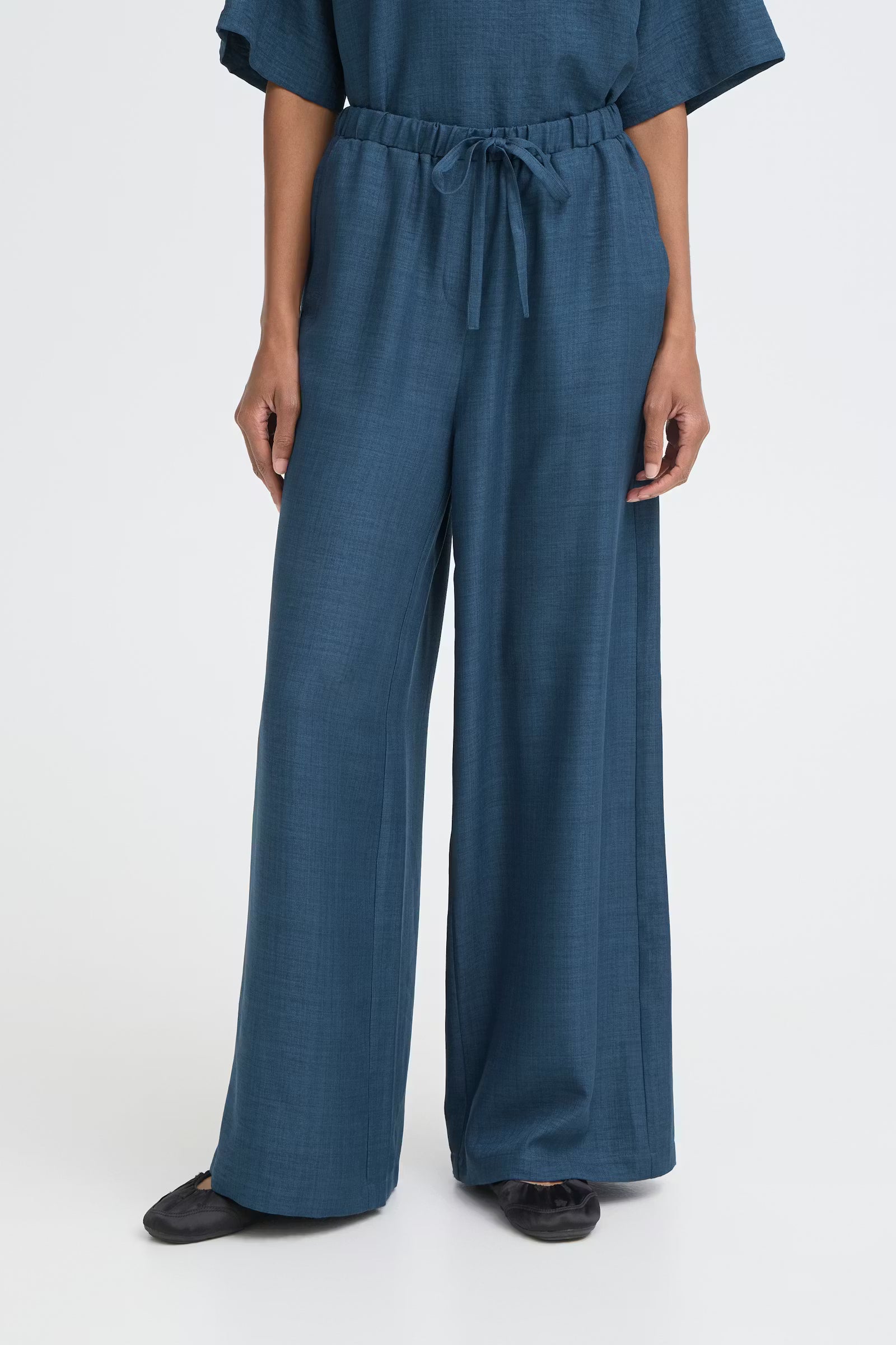 Wide Leg Hose in Petrol