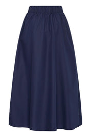 A - Linien - Midirock in Dunkelblau mit Gummibund - Blossom Hair & Fashion