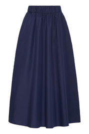 A - Linien - Midirock in Dunkelblau mit Gummibund - Blossom Hair & Fashion