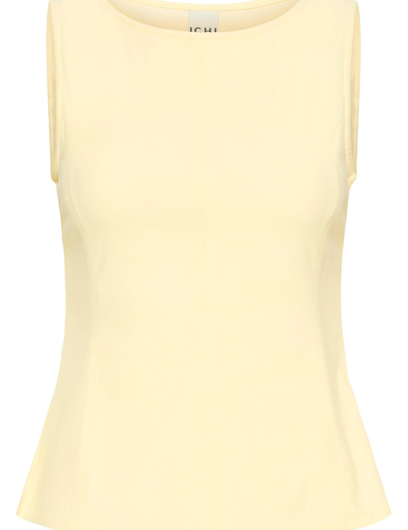 Ärmelloses Top in Pastellgelb mit U Boot Ausschnitt - Blossom Hair & Fashion