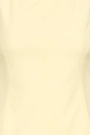 Ärmelloses Top in Pastellgelb mit U Boot Ausschnitt - Blossom Hair & Fashion