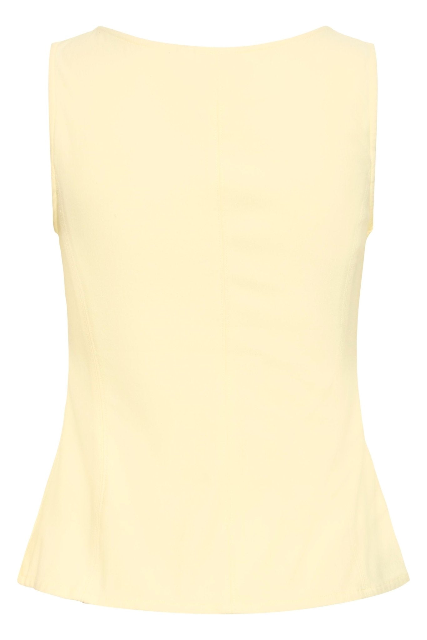 Ärmelloses Top in Pastellgelb mit U Boot Ausschnitt - Blossom Hair & Fashion