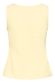 Ärmelloses Top in Pastellgelb mit U Boot Ausschnitt - Blossom Hair & Fashion