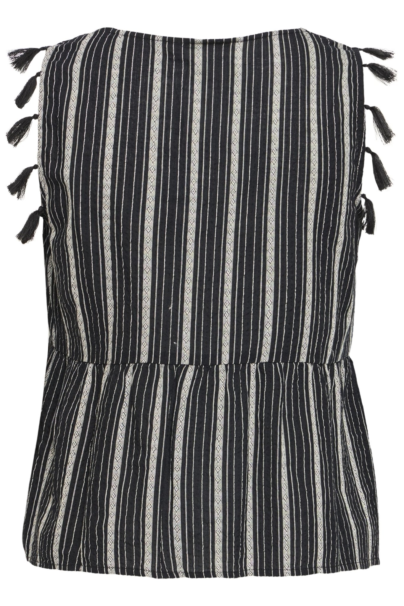 Ärmelloses Top mit Streifen in Schwarz - Blossom Hair & Fashion