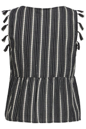 Ärmelloses Top mit Streifen in Schwarz - Blossom Hair & Fashion