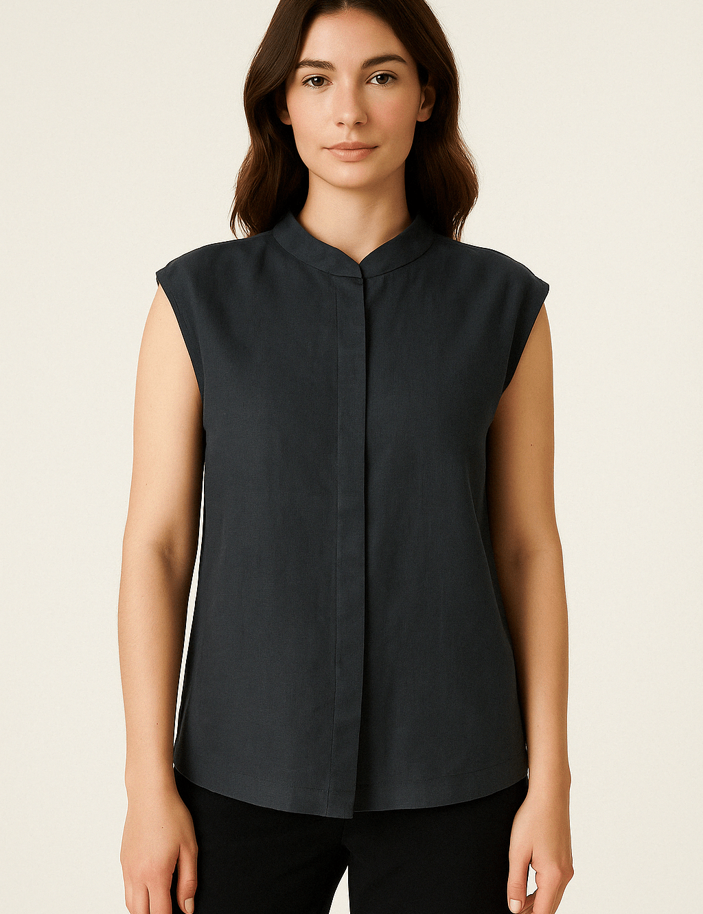 Ärmellose Bluse aus Leinen - Bambus – Perfekt für Damen - Blossom Hair & Fashion