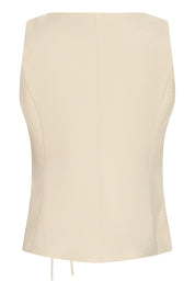 Ärmellose Weste mit Bindeband in Creme - Blossom Hair & Fashion