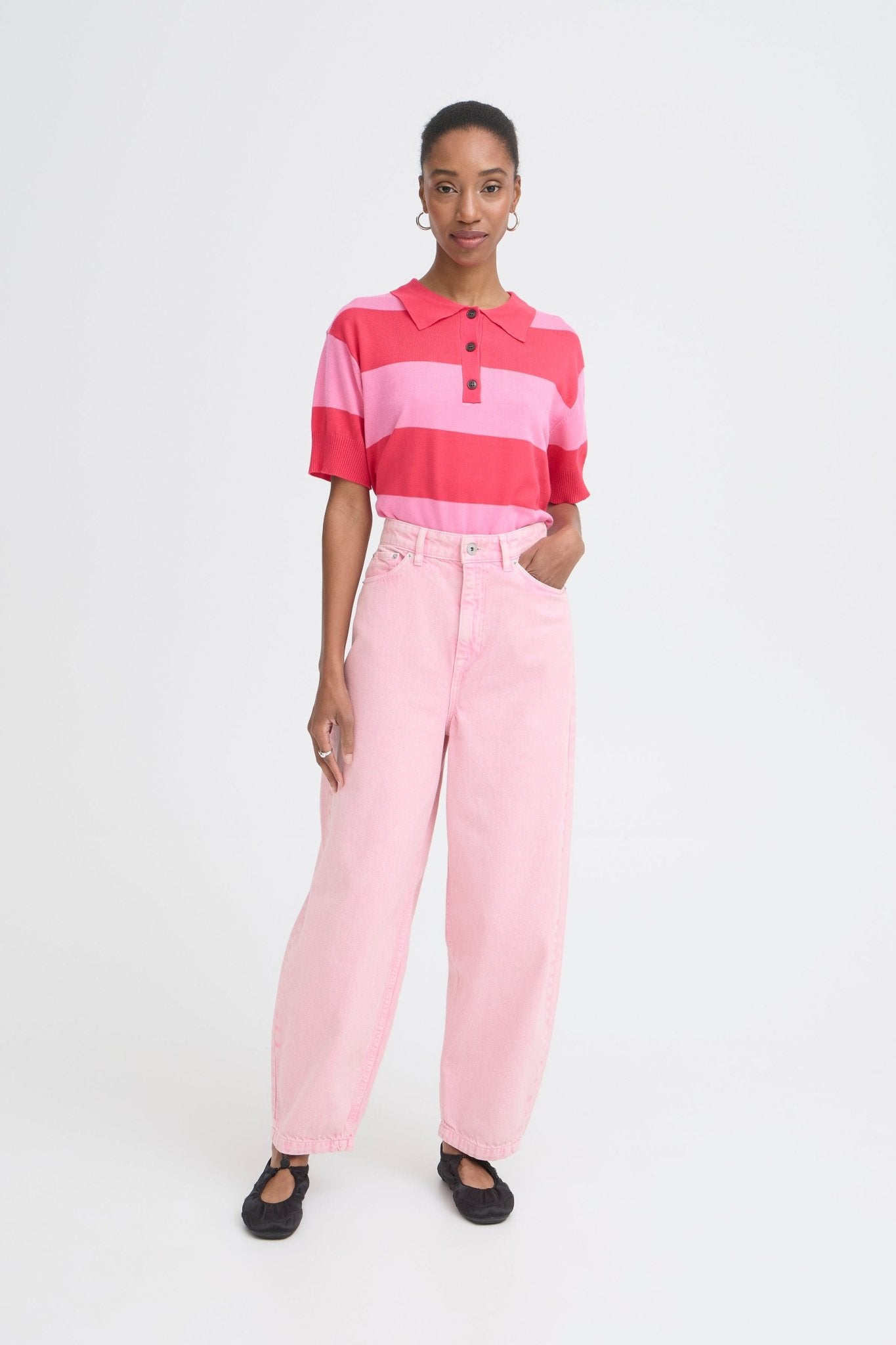 Barrel Leg Jeans in Rosa - Blossom Hair & Fashion