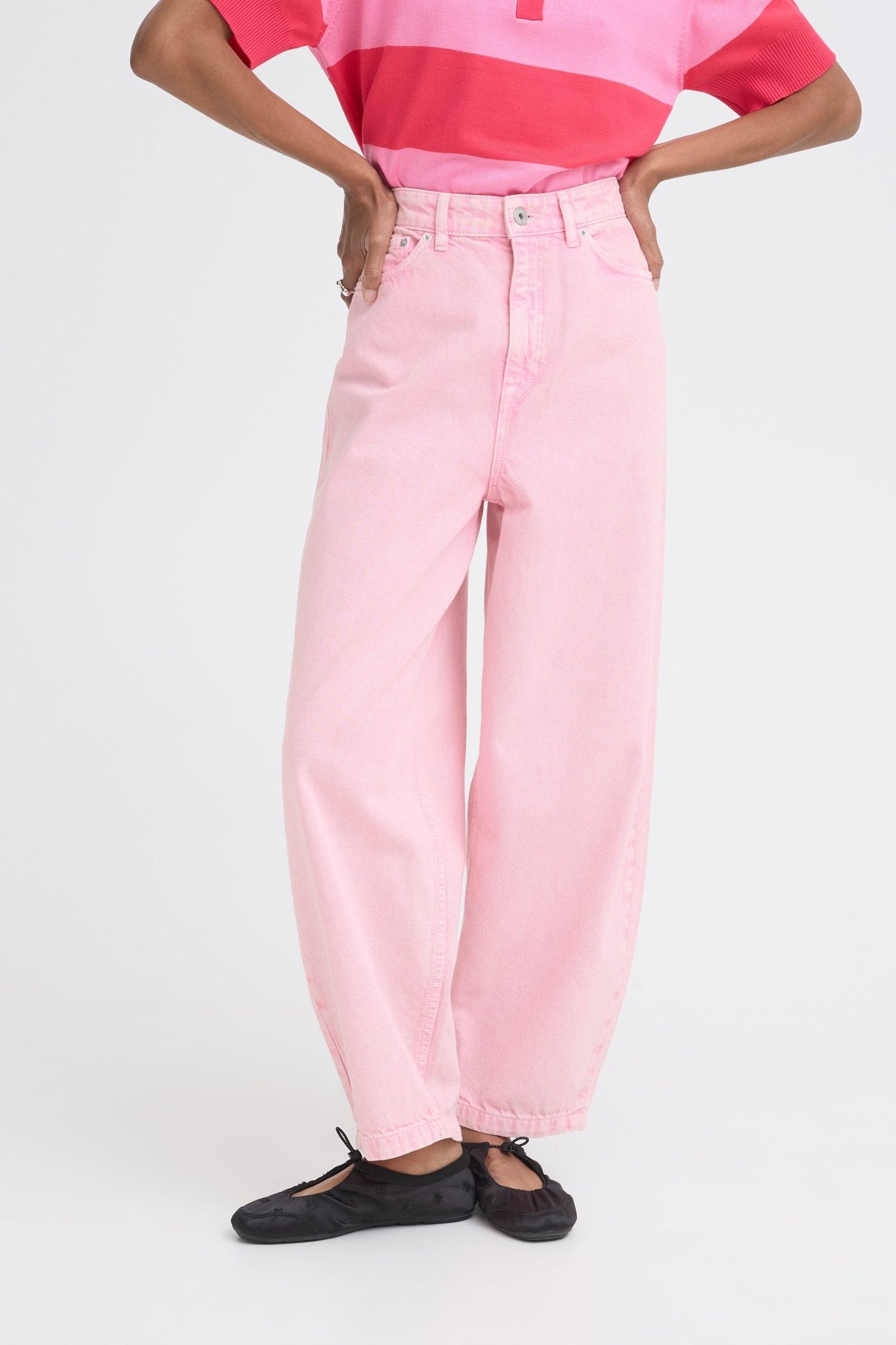 Barrel Leg Jeans in Rosa - Blossom Hair & Fashion