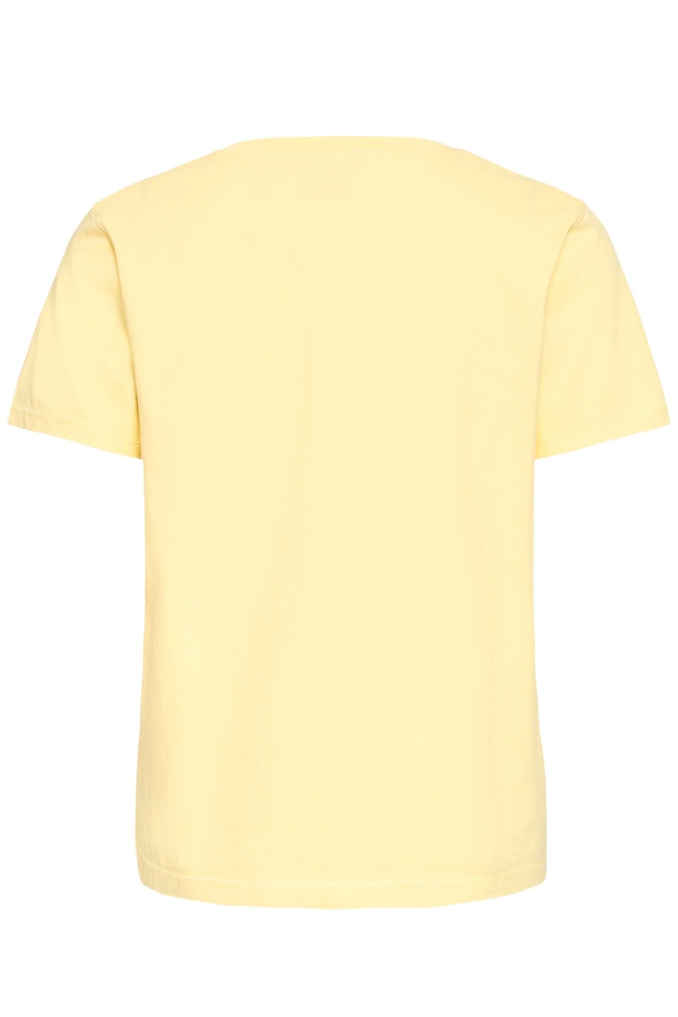 Basic Shirt mit Stickdetail in Hellgelb - Blossom Hair & Fashion