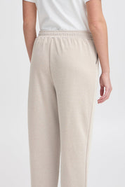 Bequeme Damenhose in Beige mit Umschlag und elastischem Bund - Blossom Hair & Fashion