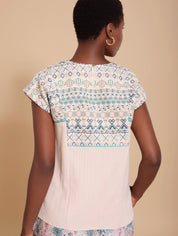 Besticktes Blusenshirt aus Baumwolle - Blossom Hair & Fashion
