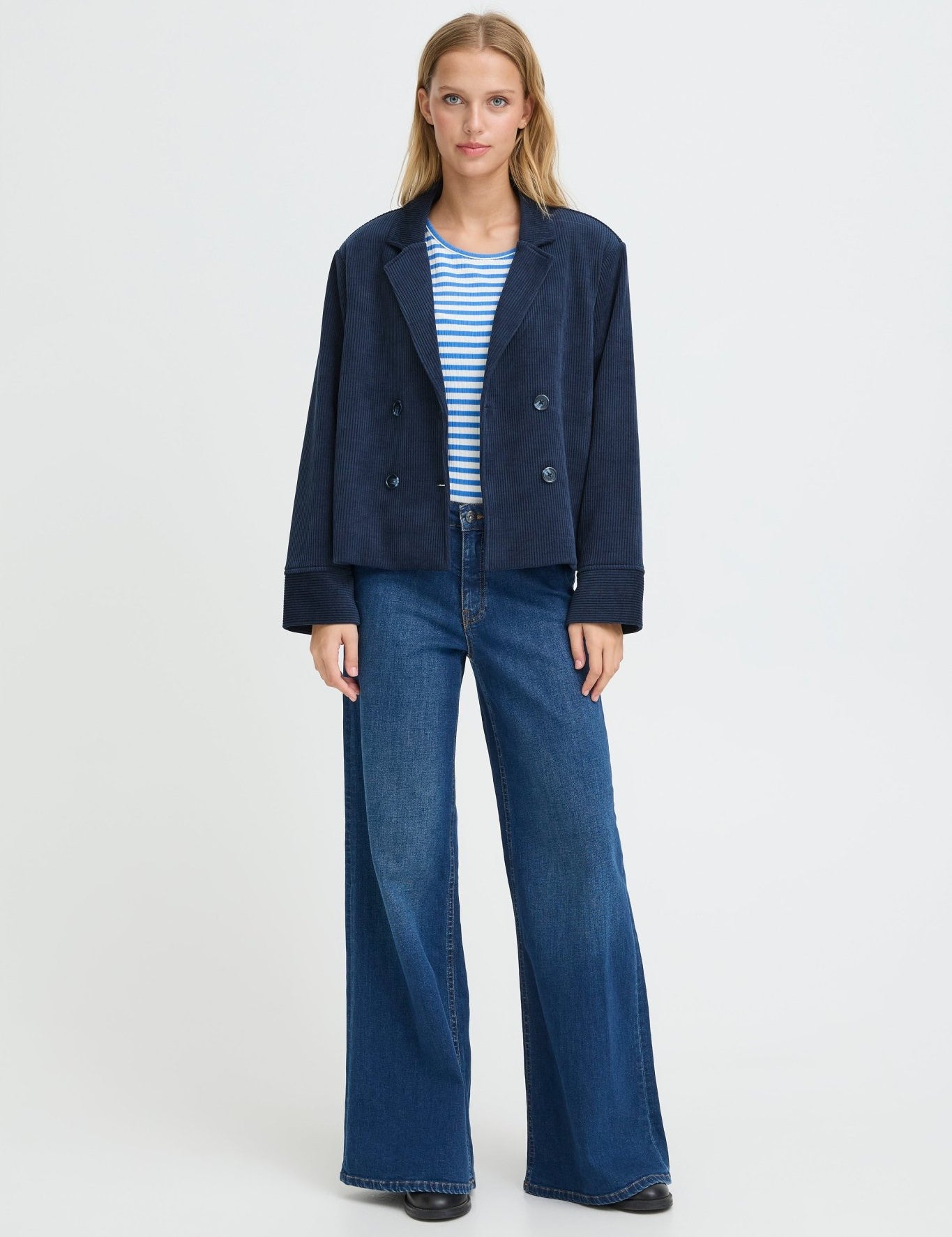 Blazer in Navy Cordoptik - Blossom Hair & Fashion