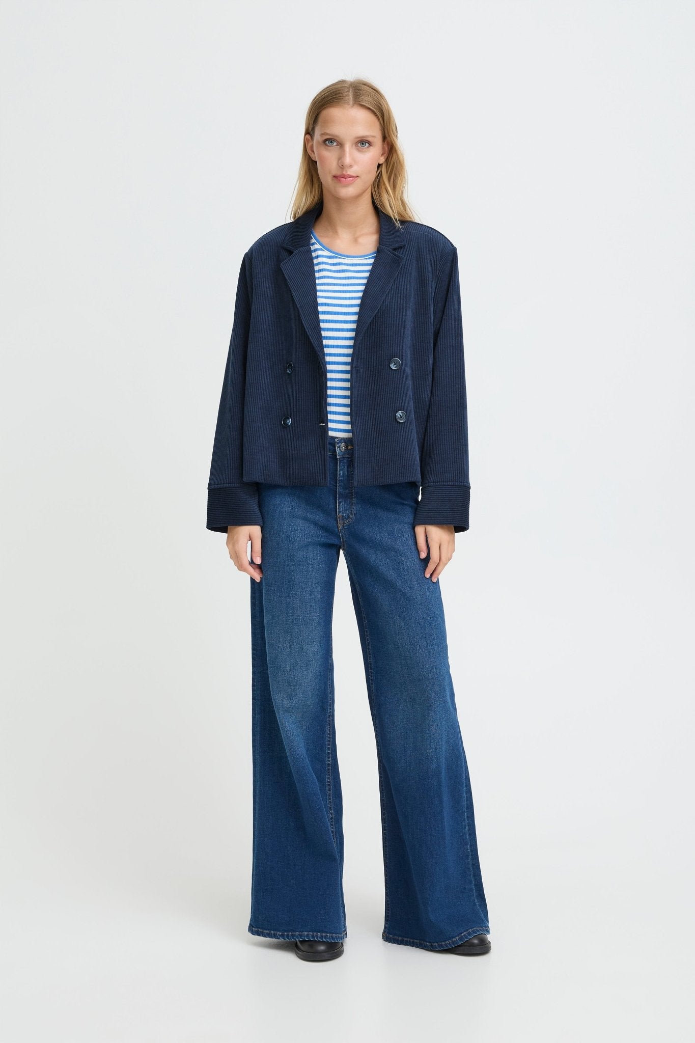 Blazer in Navy Cordoptik - Blossom Hair & Fashion