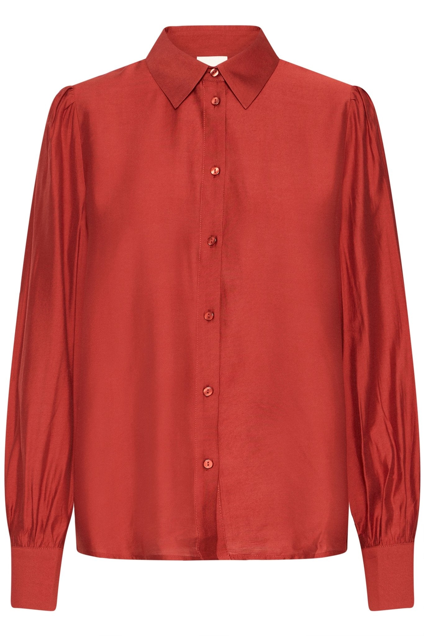 Bluse langarm in Schwarz oder Rot mit Kragen - Blossom Hair & Fashion
