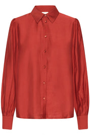 Bluse langarm in Schwarz oder Rot mit Kragen - Blossom Hair & Fashion