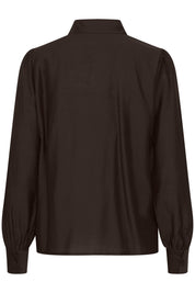 Bluse langarm in Schwarz oder Rot mit Kragen - Blossom Hair & Fashion