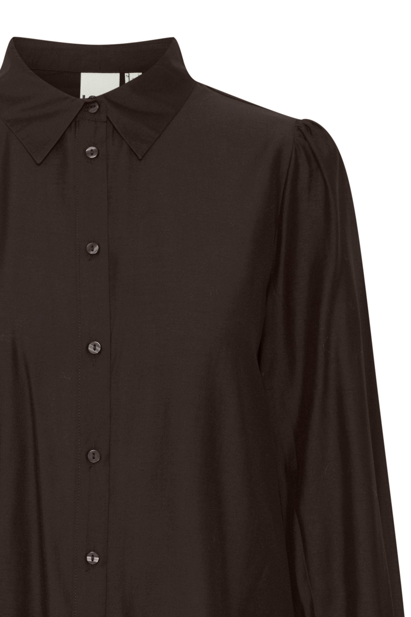 Bluse langarm in Schwarz oder Rot mit Kragen - Blossom Hair & Fashion