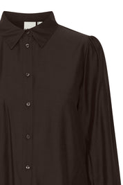 Bluse langarm in Schwarz oder Rot mit Kragen - Blossom Hair & Fashion