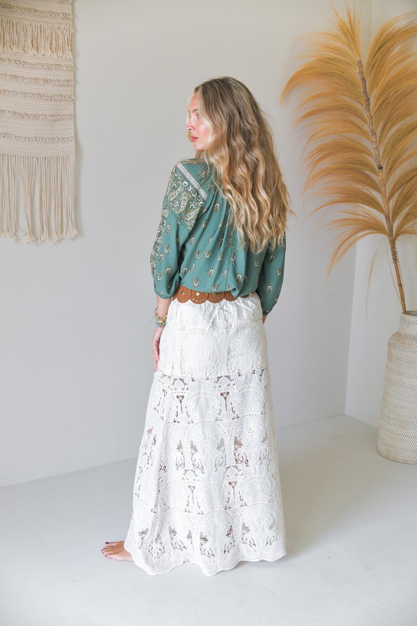 Bluse mit Muster in Grün - Blossom Hair & Fashion