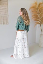 Bluse mit Muster in Grün - Blossom Hair & Fashion