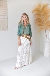 Bluse mit Muster in Grün - Blossom Hair & Fashion