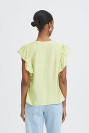 Bluse mit Volantärmeln in Hellgrün - Blossom Hair & Fashion