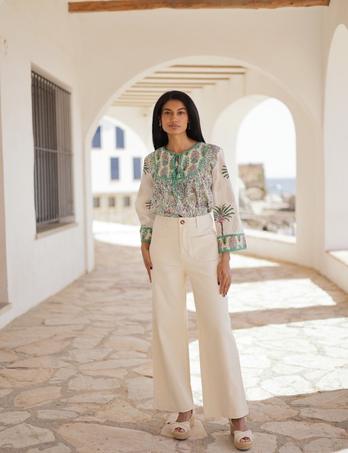 Boho - Bluse mit floralem Print – Sommerliche Eleganz für Damen - Blossom Hair & Fashion
