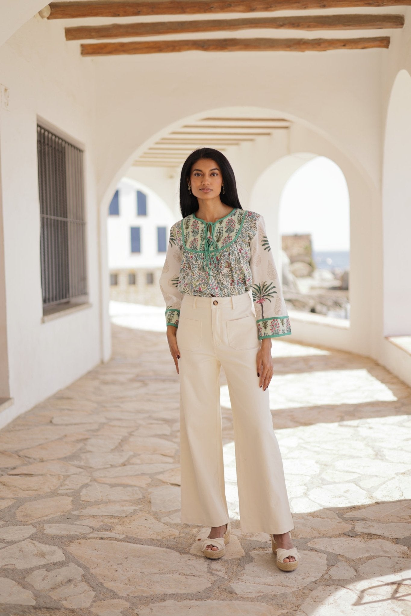 Boho - Bluse mit floralem Print – Sommerliche Eleganz für Damen - Blossom Hair & Fashion