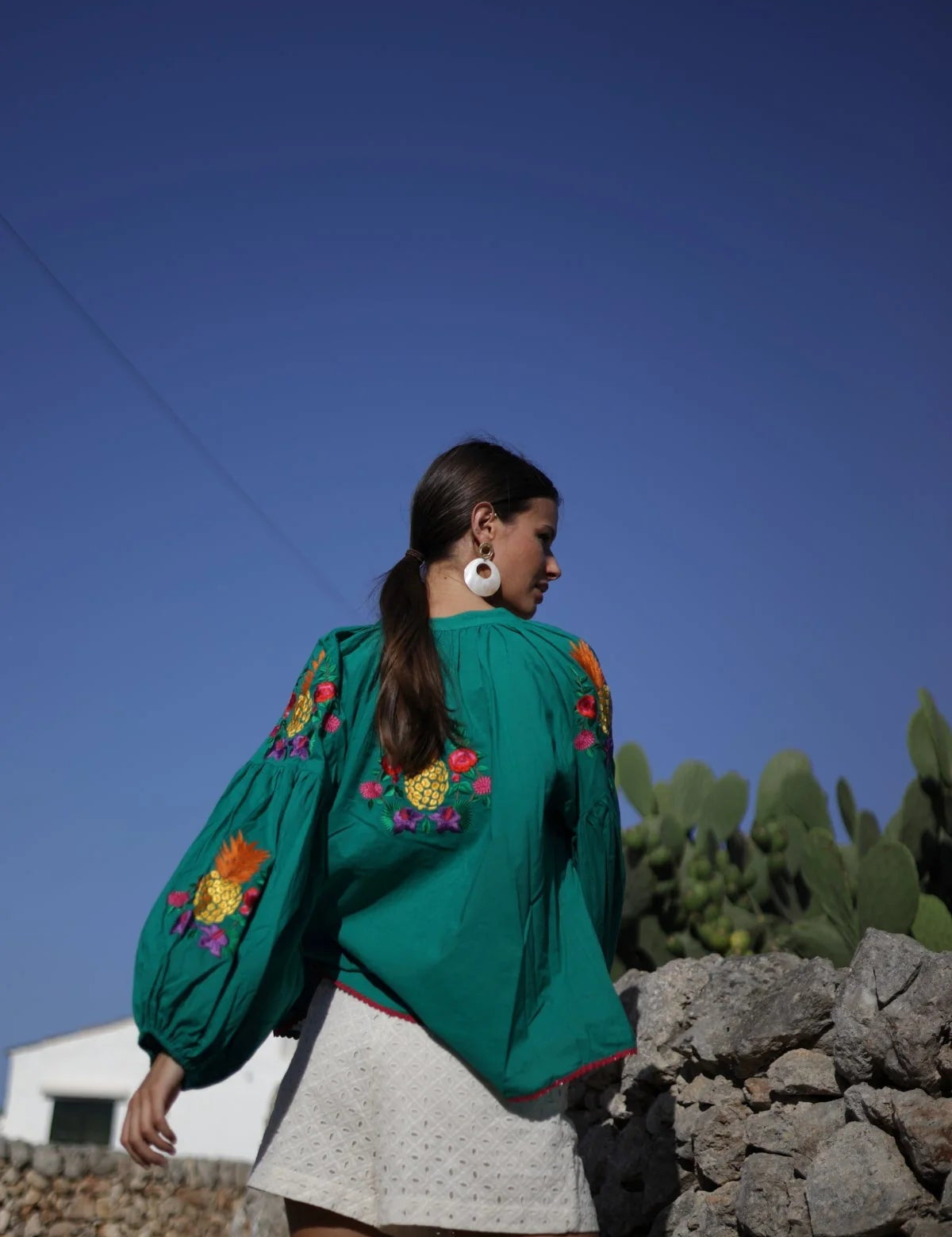 Boho - Bluse mit Stickerei und Quasten - Blossom Hair & Fashion