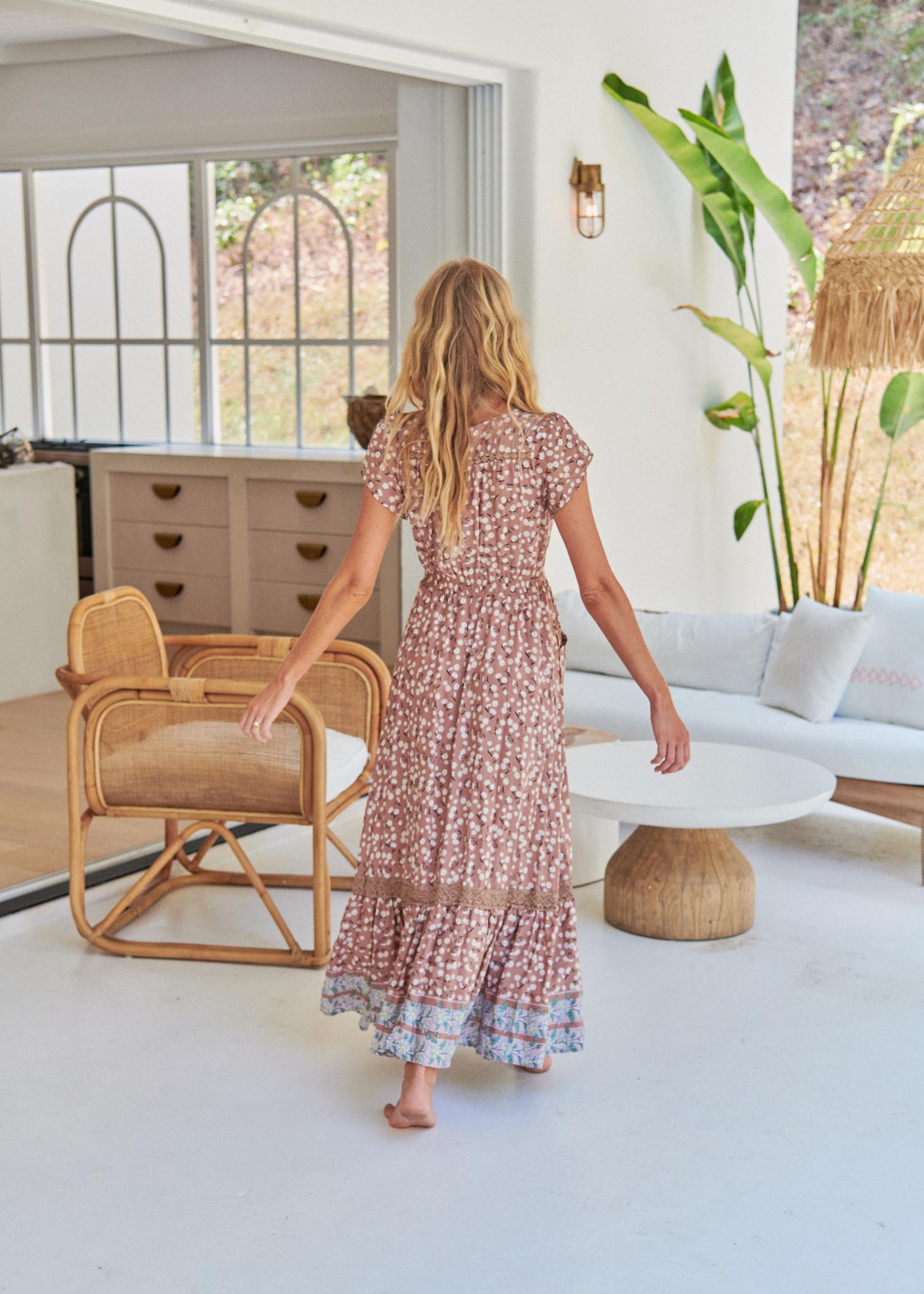 Boho Maxikleid mit Tupfenprint aus Rayon - Blossom Hair & Fashion